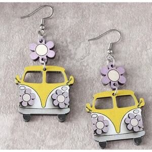 Yellow VW Dangle Earrings